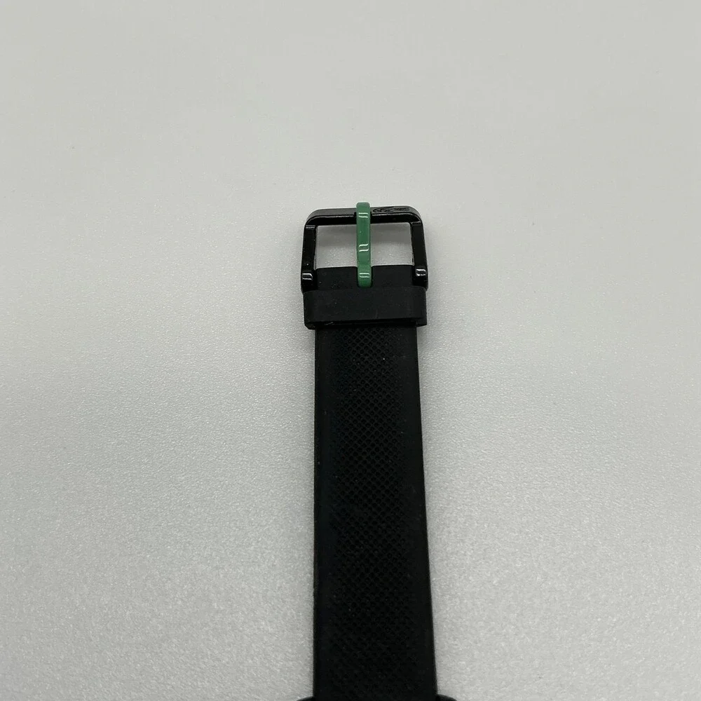 Lacoste Boys Watch 33mm Black Green Dial Silicone 50M WR Sport New Battery